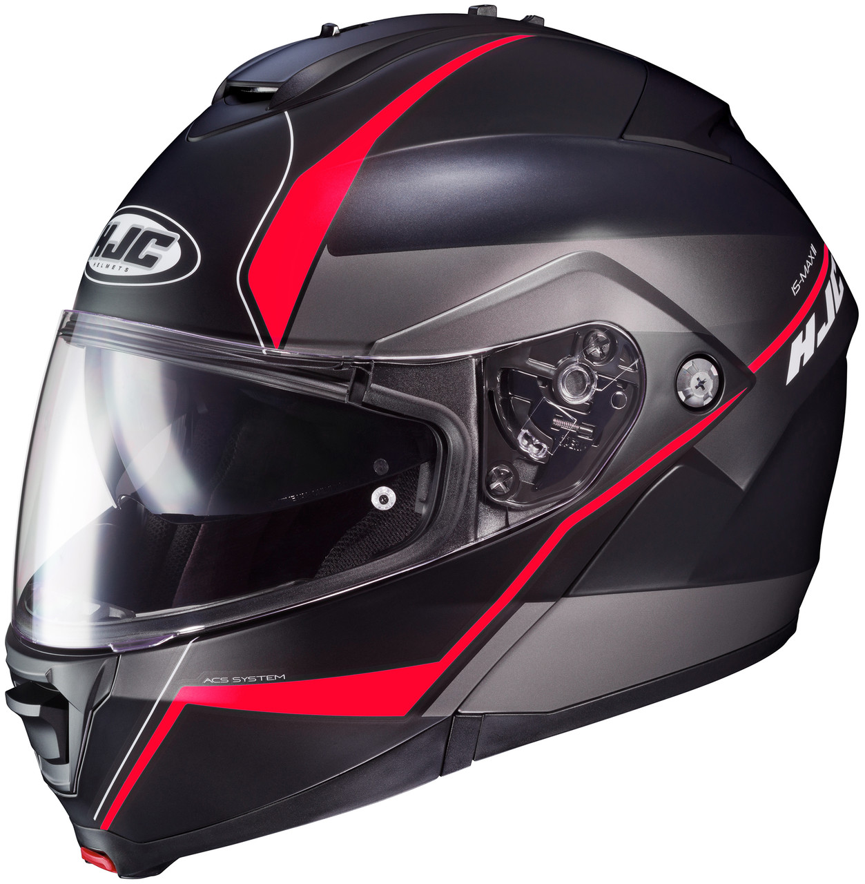 HJC システムヘルメット ブラック レッド クリア IS-MAX II HJC IS-MAX 2 MINE MC-1SF