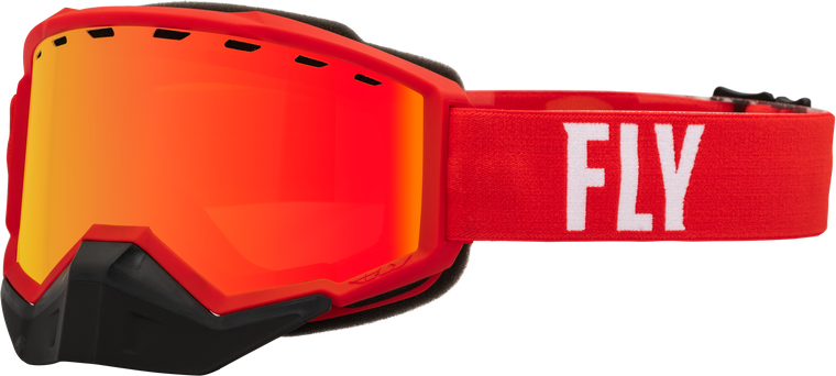 FLY Focus Snow Goggle - Red/White (Amber Tint/Red Mirror)