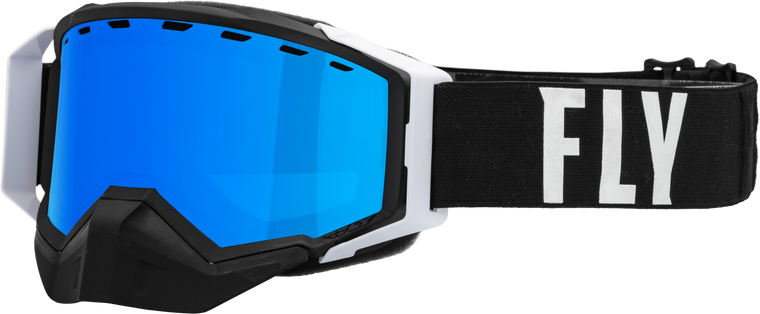 FLY Zone Pro Snow Goggle - Black/White (Smoke Tint/Blue Mirror (Polarized))