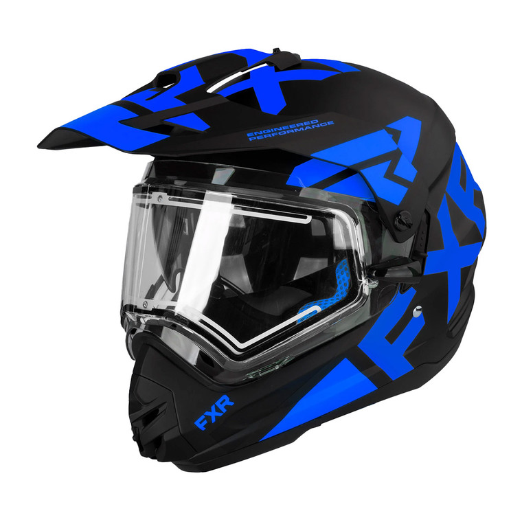 FXR Torque X Team Helmet w/ Electric Shield/Sun Shade 22 - Black/Blue