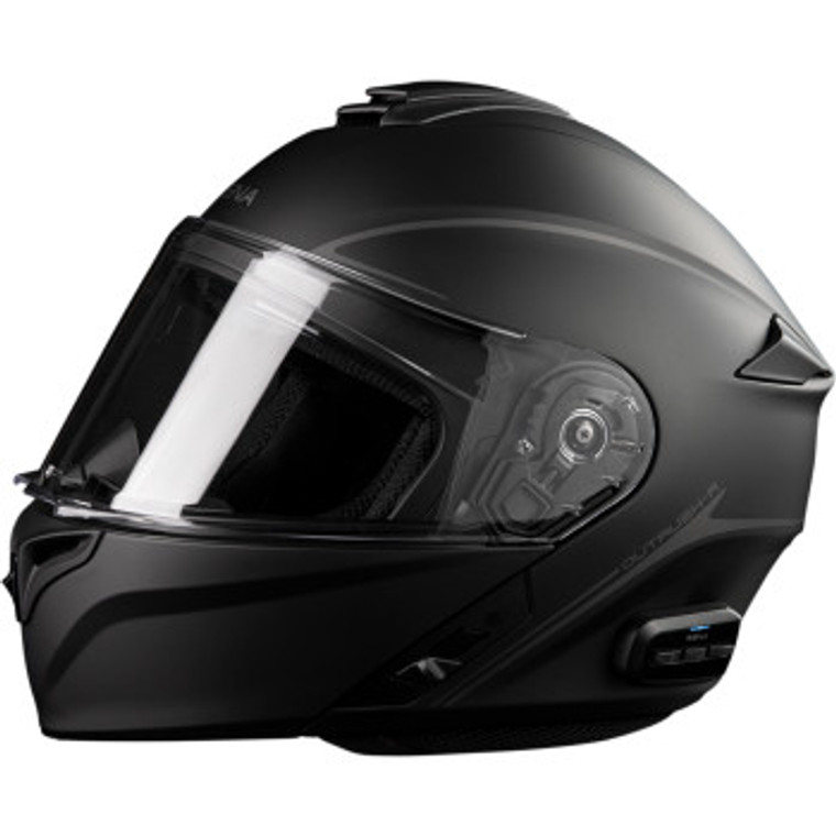 SENA OUTRUSH R MATTE BLACK MOTORCYCLE HELMET (X-LARGE) - USED