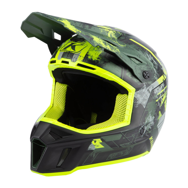 Klim F3 Carbon Helmet (ECE) - Unruly Kombu Green/Hi-Vis