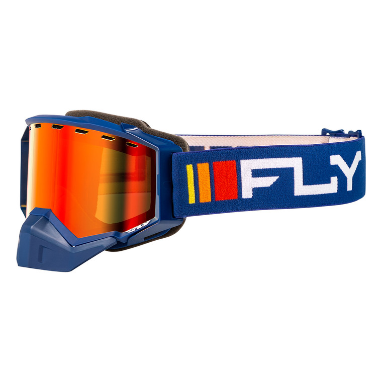 FLY Racing Zone Snow Goggle - Navy / White (Amber Tint / Red Mirror)