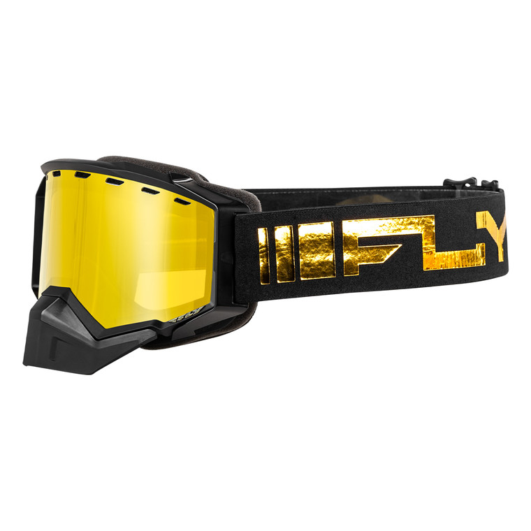 FLY Racing Zone Snow Goggle - Black / Gold (Yellow Tint / Gold Mirror)