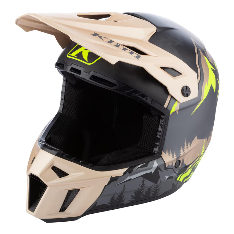 Klim F3 Carbon Helmet (ECE) - DNA Montana Tan / Hi-Vis [Sample]