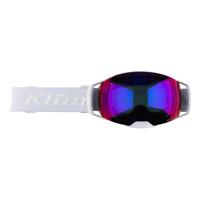 Klim Aeon Goggle - White (Blue Tint / Red Mirror)