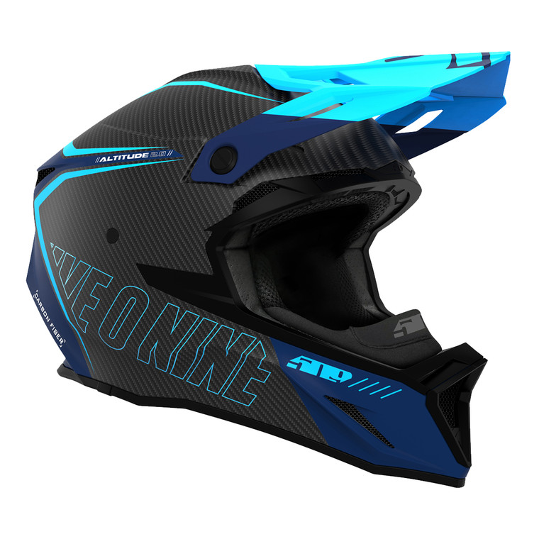 509 Altitude 2.0 Carbon Fiber 3K Helmet (ECE) - Cyan Navy