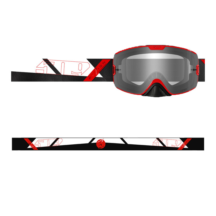 509 Kingpin Fuzion Offroad Goggle - White/Red (Clear)