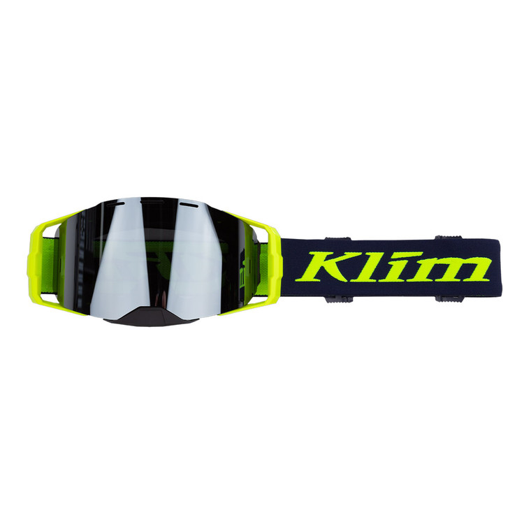 Klim Edge Off-Road Goggle - Focus Navy Blue HiVis (Dark Smoke Tint/Silver Mirror)