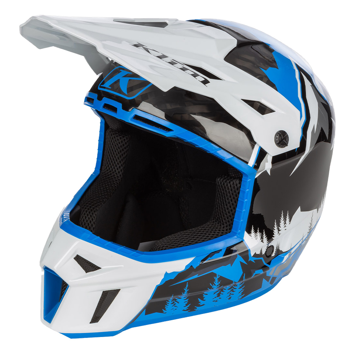 Klim F3 Carbon Helmet (ECE) - DNA Electric Blue Lemonade / White [Non-Current]