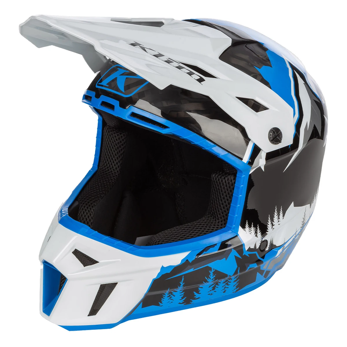 Klim F3 Carbon Helmet (ECE) - DNA Electric Blue Lemonade / White [Non-Current]