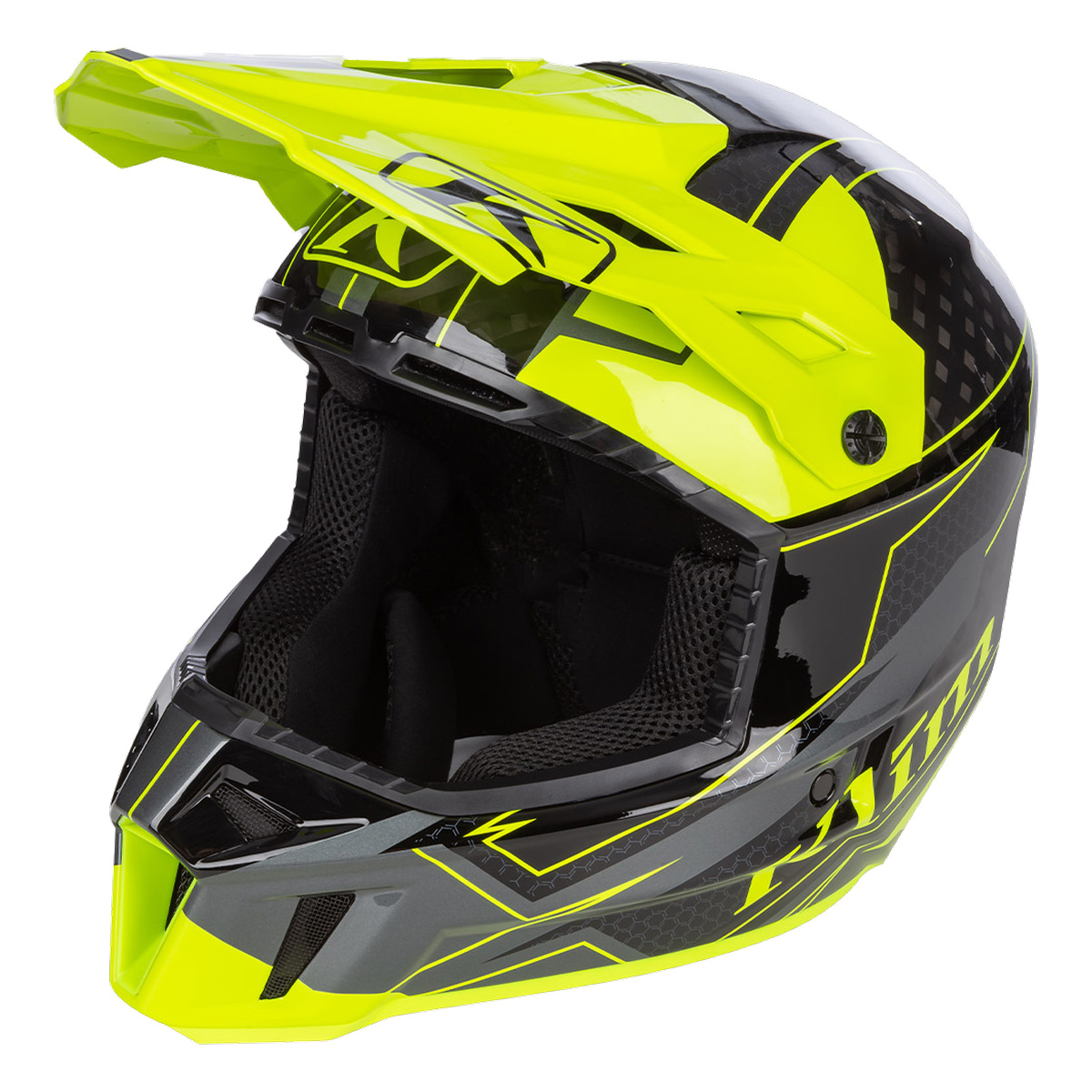 Klim F3 Carbon Helmet (ECE) - Velocity Black / Hi-Vis [Non-Current]