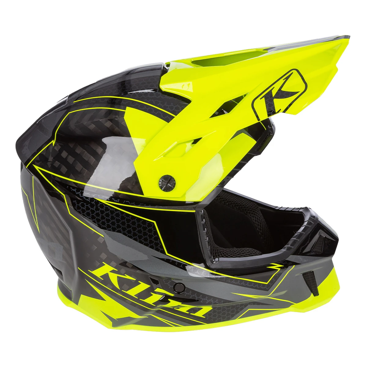 Klim F3 Carbon Helmet (ECE) - Velocity Black / Hi-Vis [Non-Current]