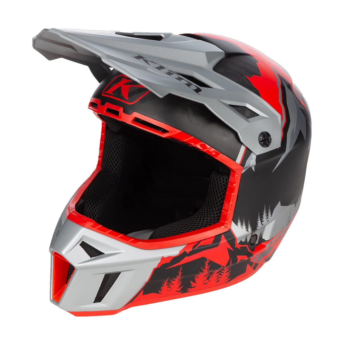 Klim F3 Carbon Helmet (ECE) - DNA Fiery Red/Monument Gray