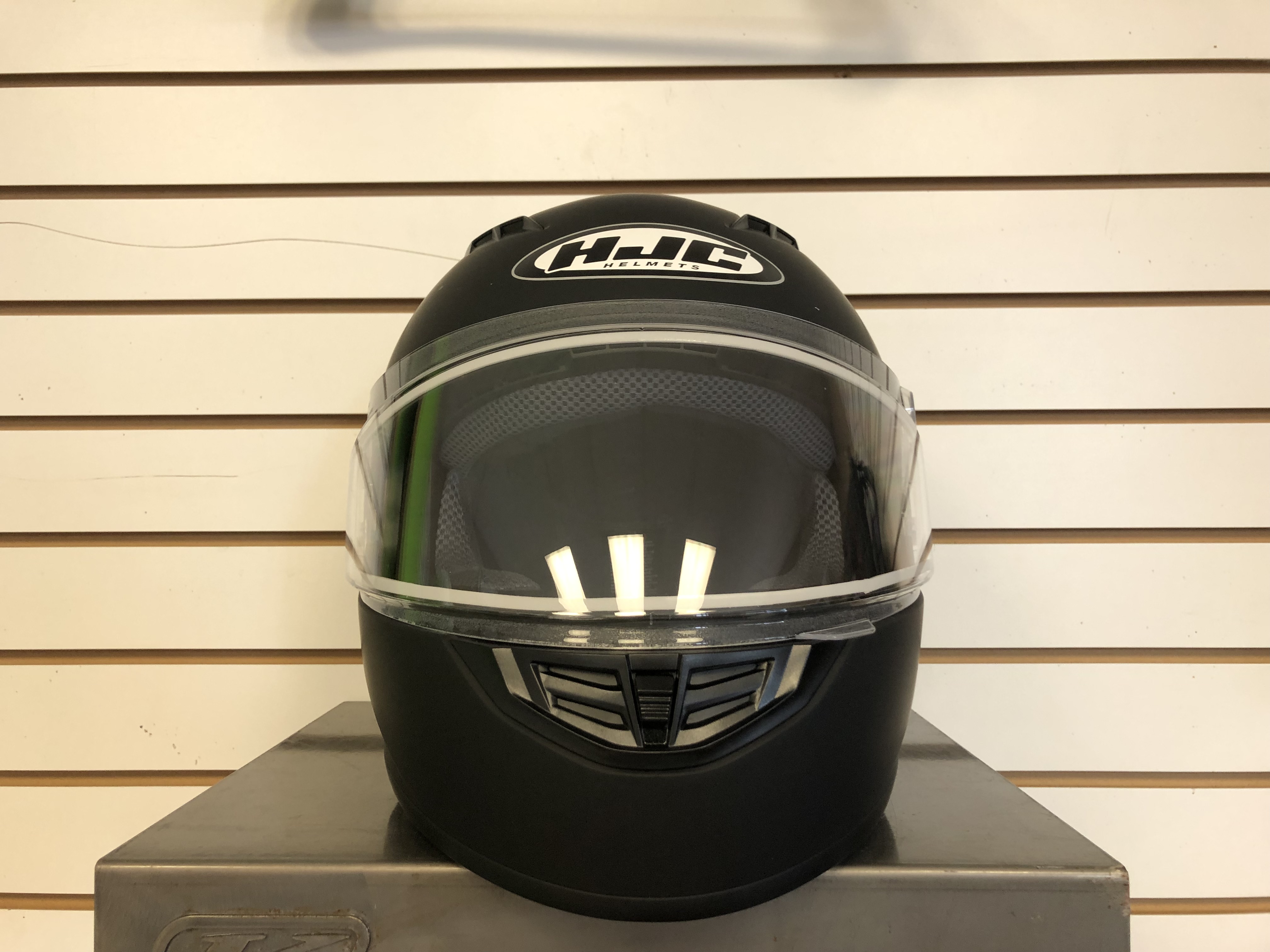 HJC CS-R3 SNOW MATTE BLACK MOTORCYCLE HELMET (LARGE) - DISPLAY MODEL