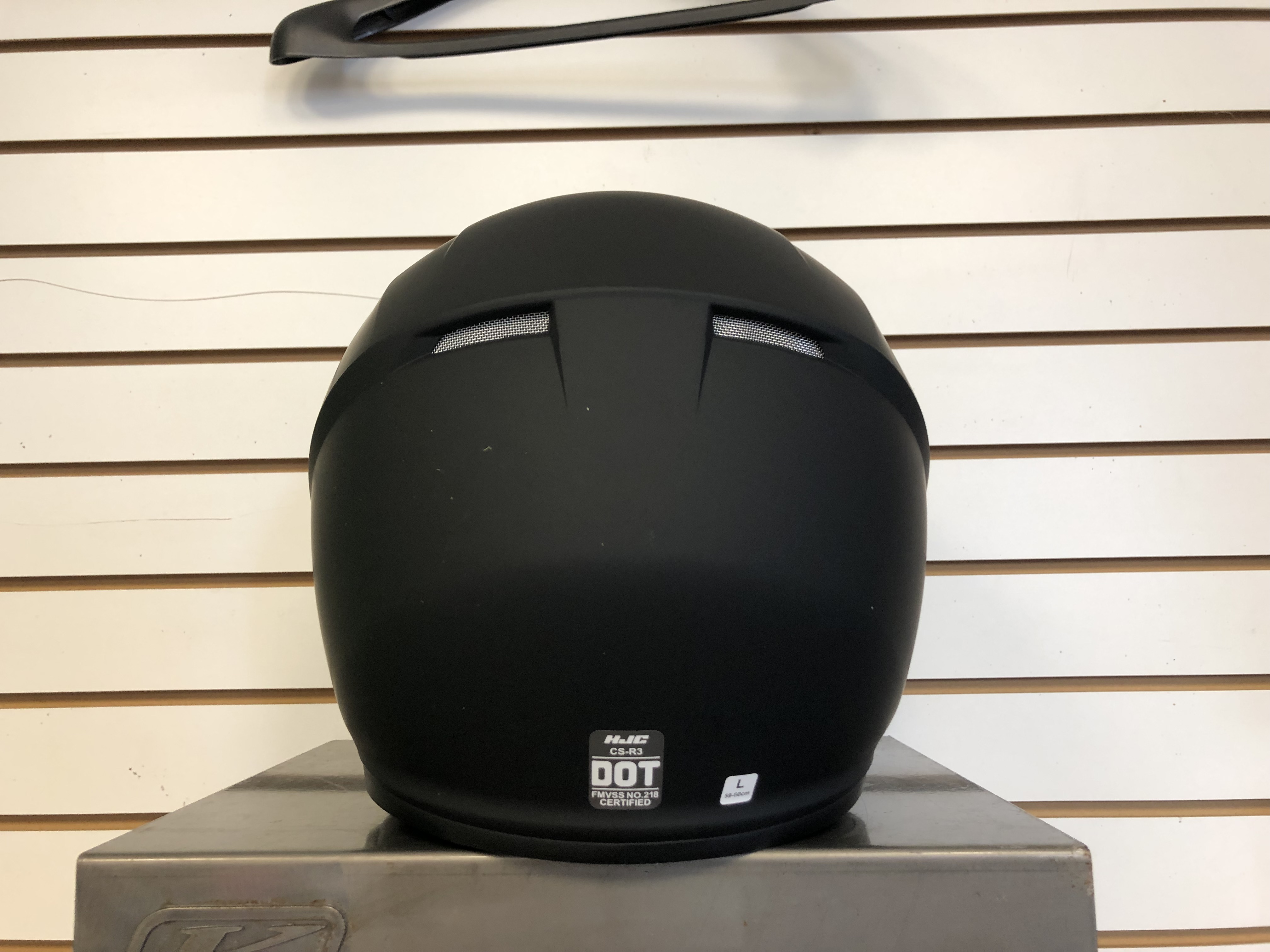 HJC CS-R3 SNOW MATTE BLACK MOTORCYCLE HELMET (LARGE) - DISPLAY MODEL
