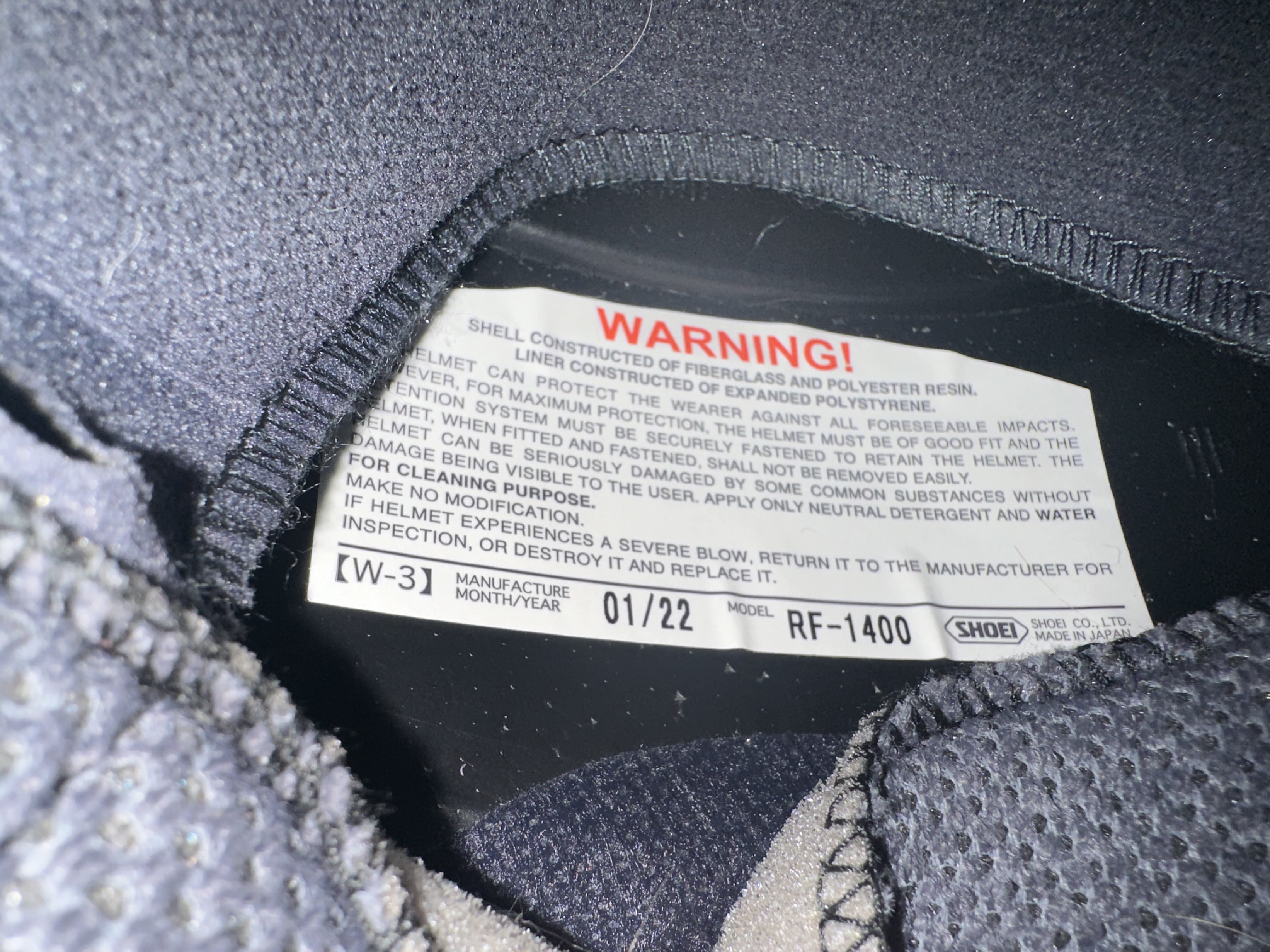 Shoei RF-1400 Full-Face Motorcycle Helmet MATTE BLACK Large - Blemished