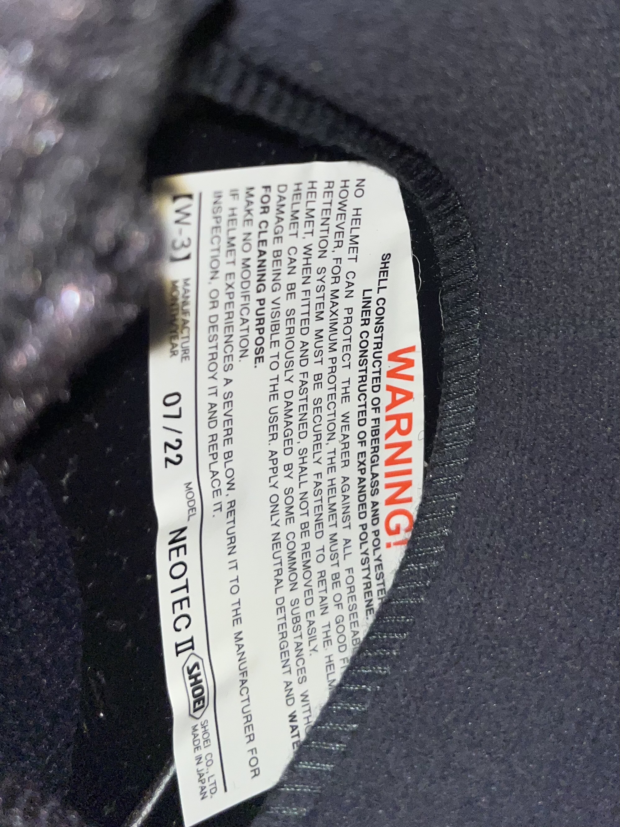 SHOEI NEOTEC II MATTE BLACK SMALL - USED