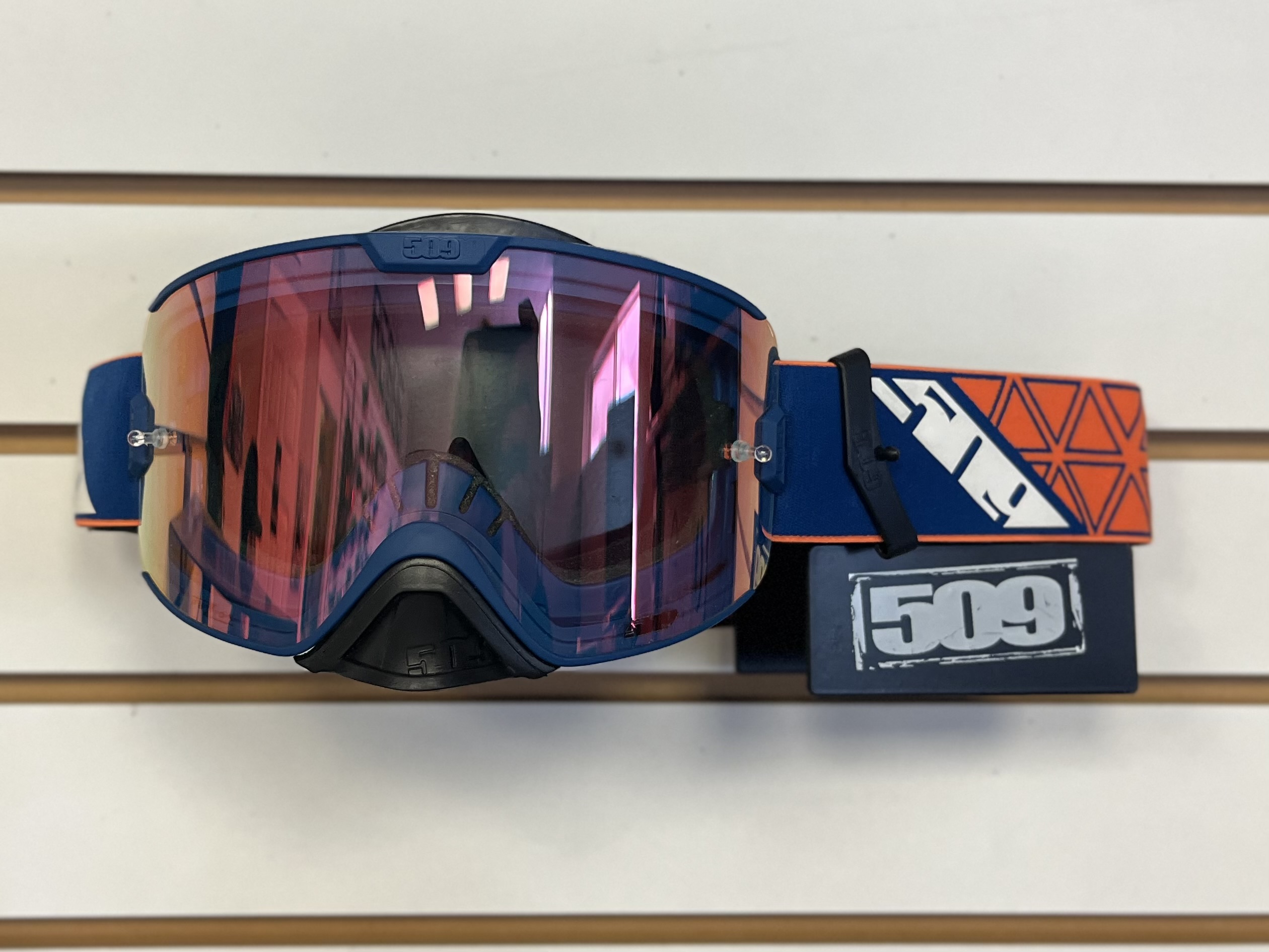 509 Kingpin Fuzion Offroad Goggle - Orange Navy (Clear/Fire Mirror) - Demo Model