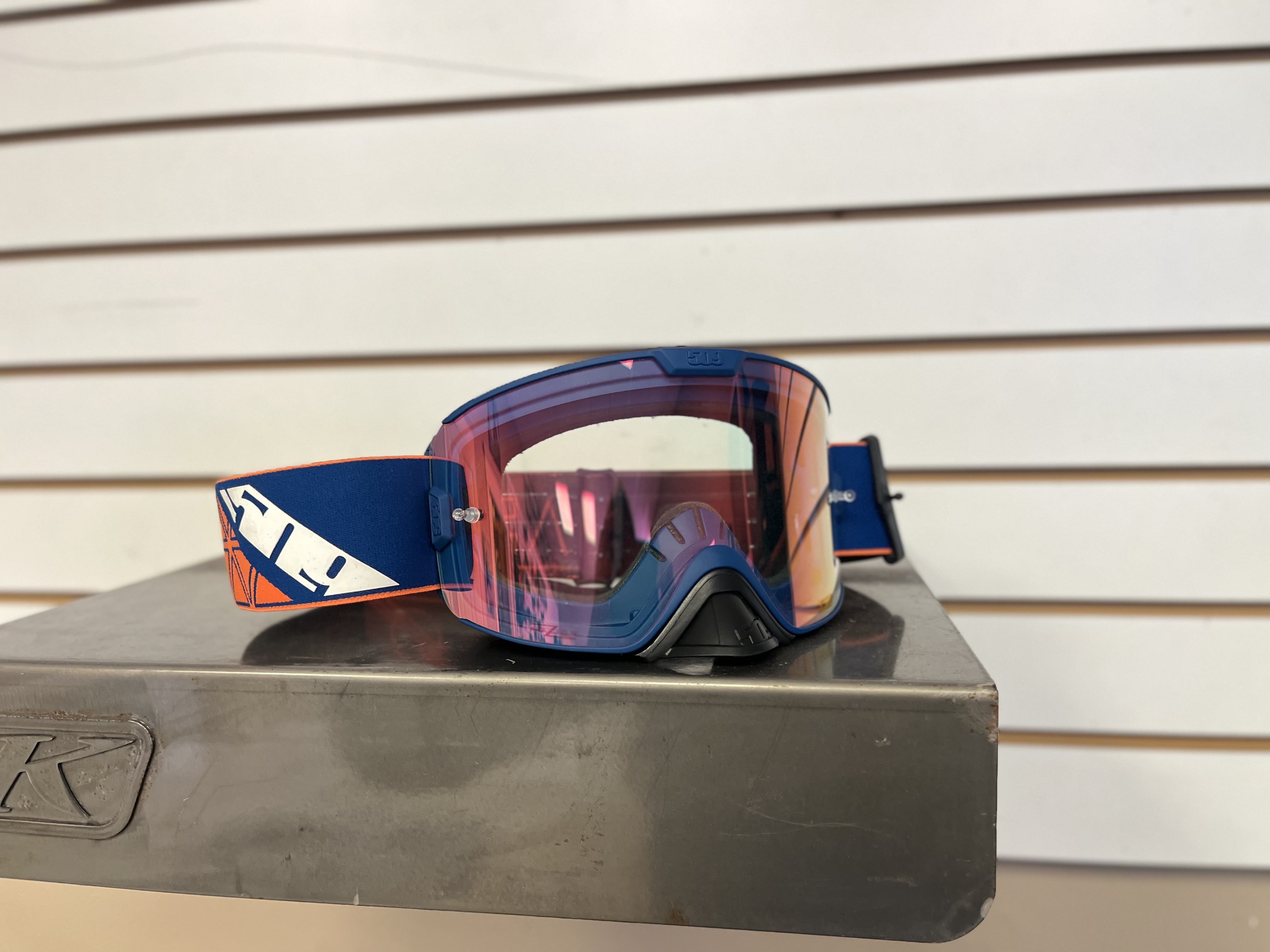 509 Kingpin Fuzion Offroad Goggle - Orange Navy (Clear/Fire Mirror) - Demo Model