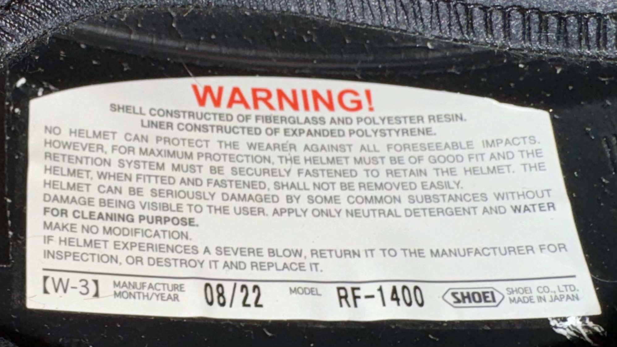 SHOEI RF-1400 DEDICATED 2 TC-5 SIZE XXL - USED