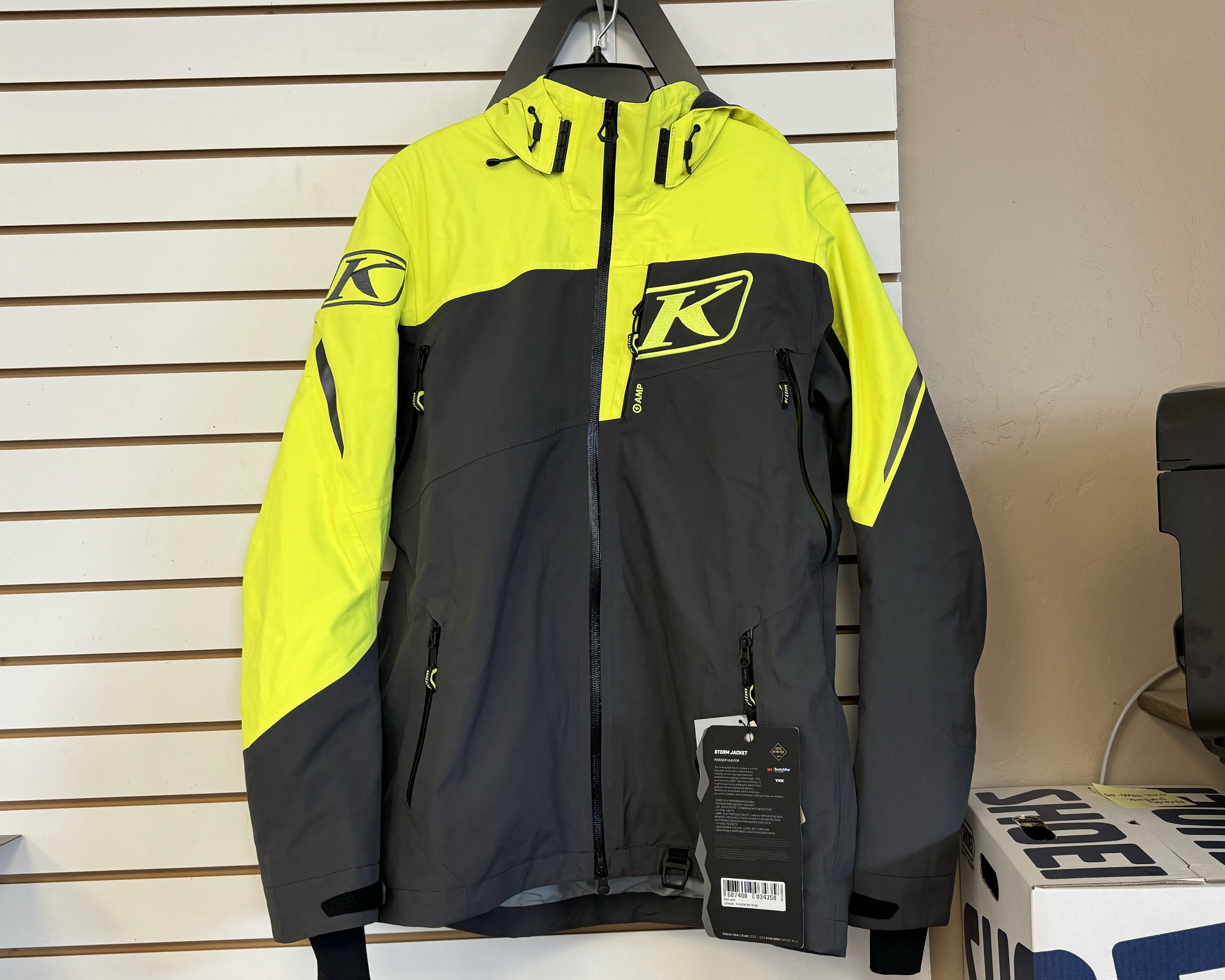 KLIM STORM JACKET ASPHALT - HI VIS (LARGE) - DISPLAY MODEL 