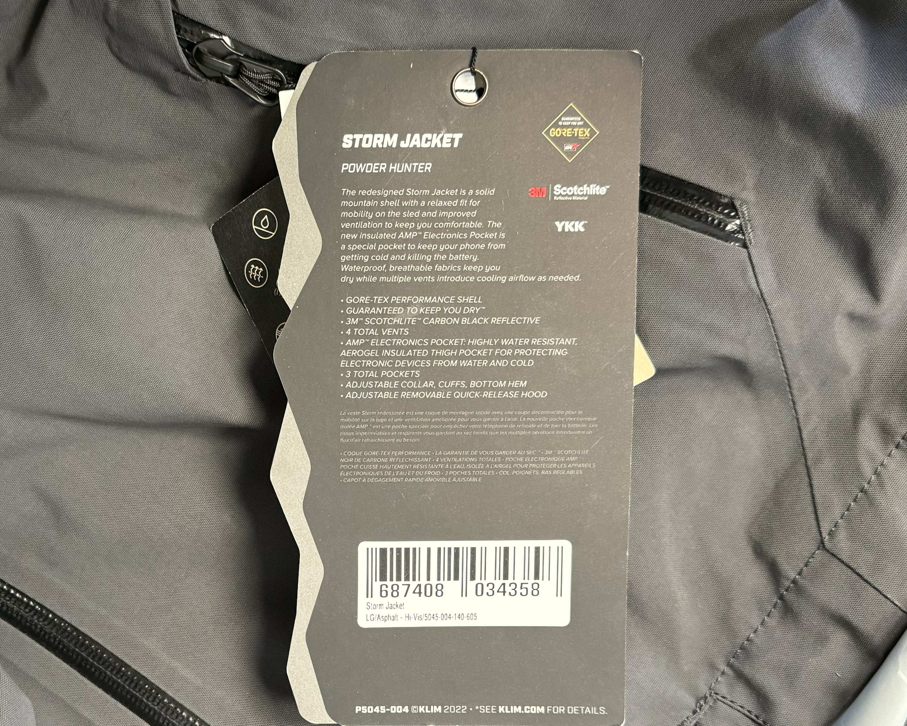 KLIM STORM JACKET ASPHALT - HI VIS (LARGE) - DISPLAY MODEL 