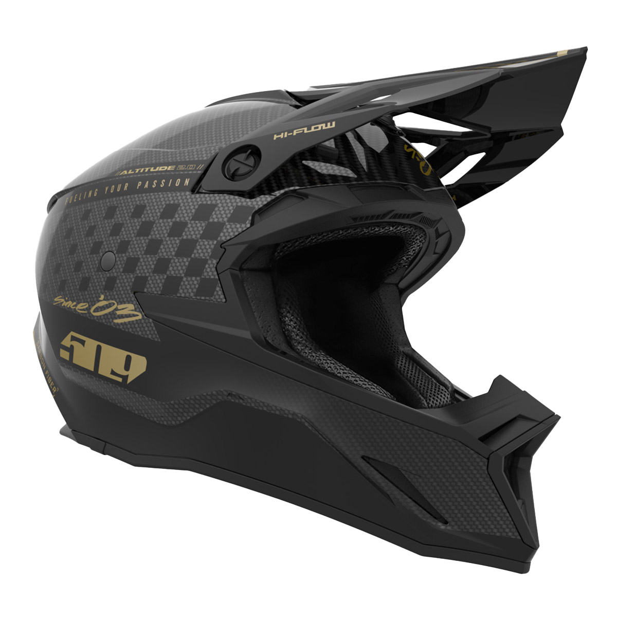 509 Altitude 2.0 Offroad Carbon Fiber Helmet - Speedsta Black Gold [Limited Edition]