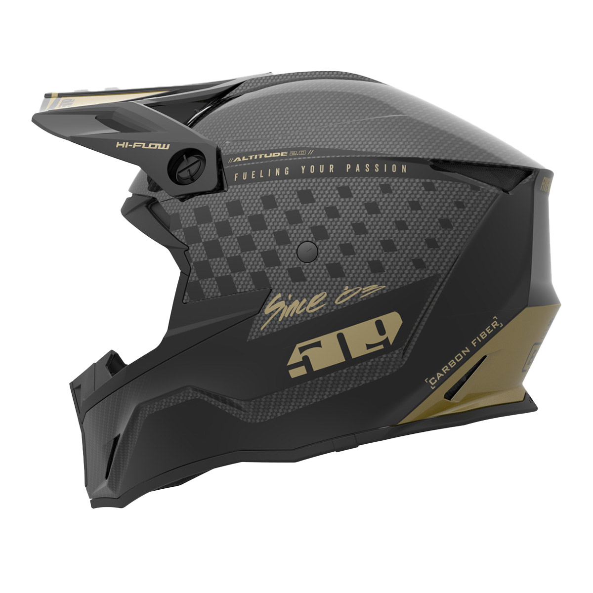 509 Altitude 2.0 Offroad Carbon Fiber Helmet - Speedsta Black Gold [Limited Edition]
