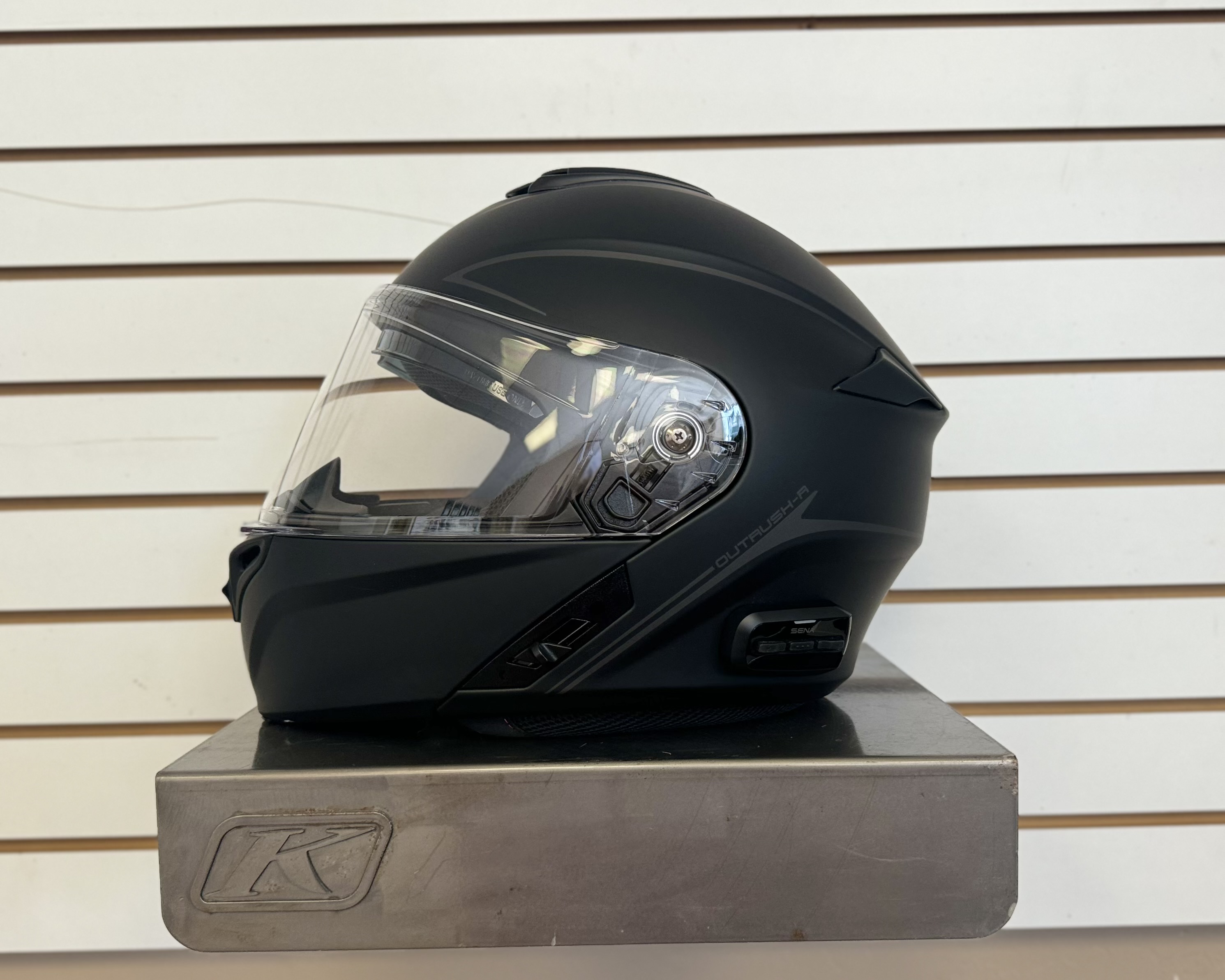 SENA OUTRUSH R BLUETOOTH HELMET (X-LARGE) (MATTE BLACK) - DISPLAY MODEL