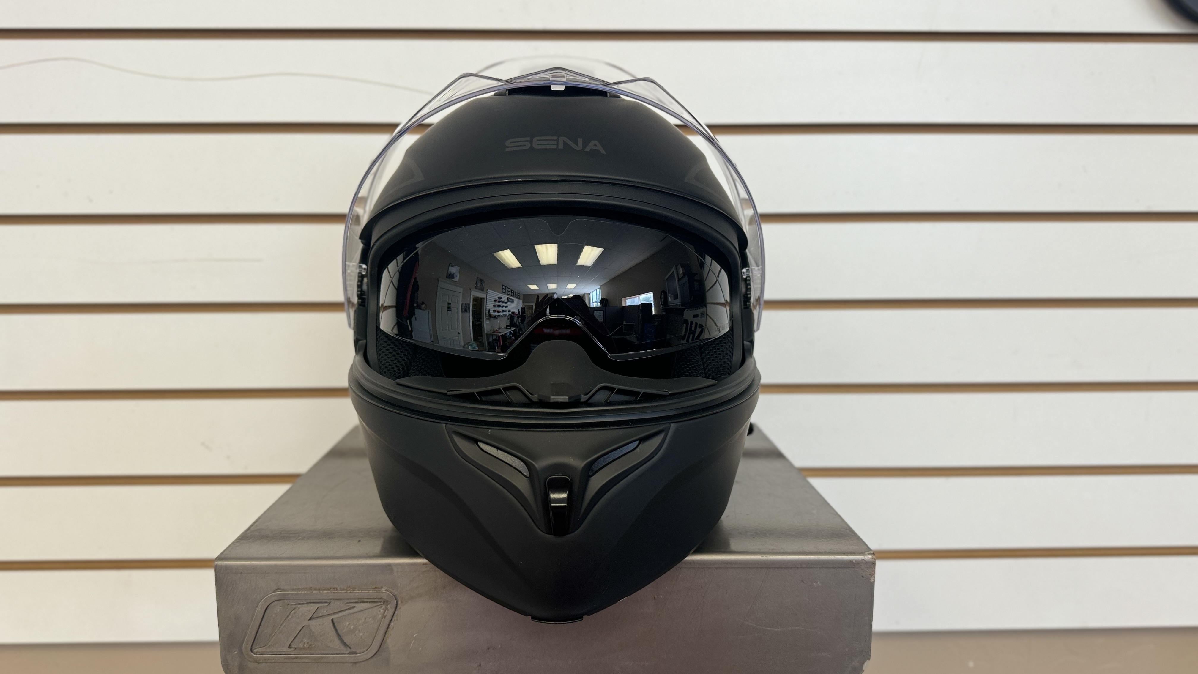 SENA OUTRUSH R BLUETOOTH HELMET (X-LARGE) (MATTE BLACK) - DISPLAY MODEL