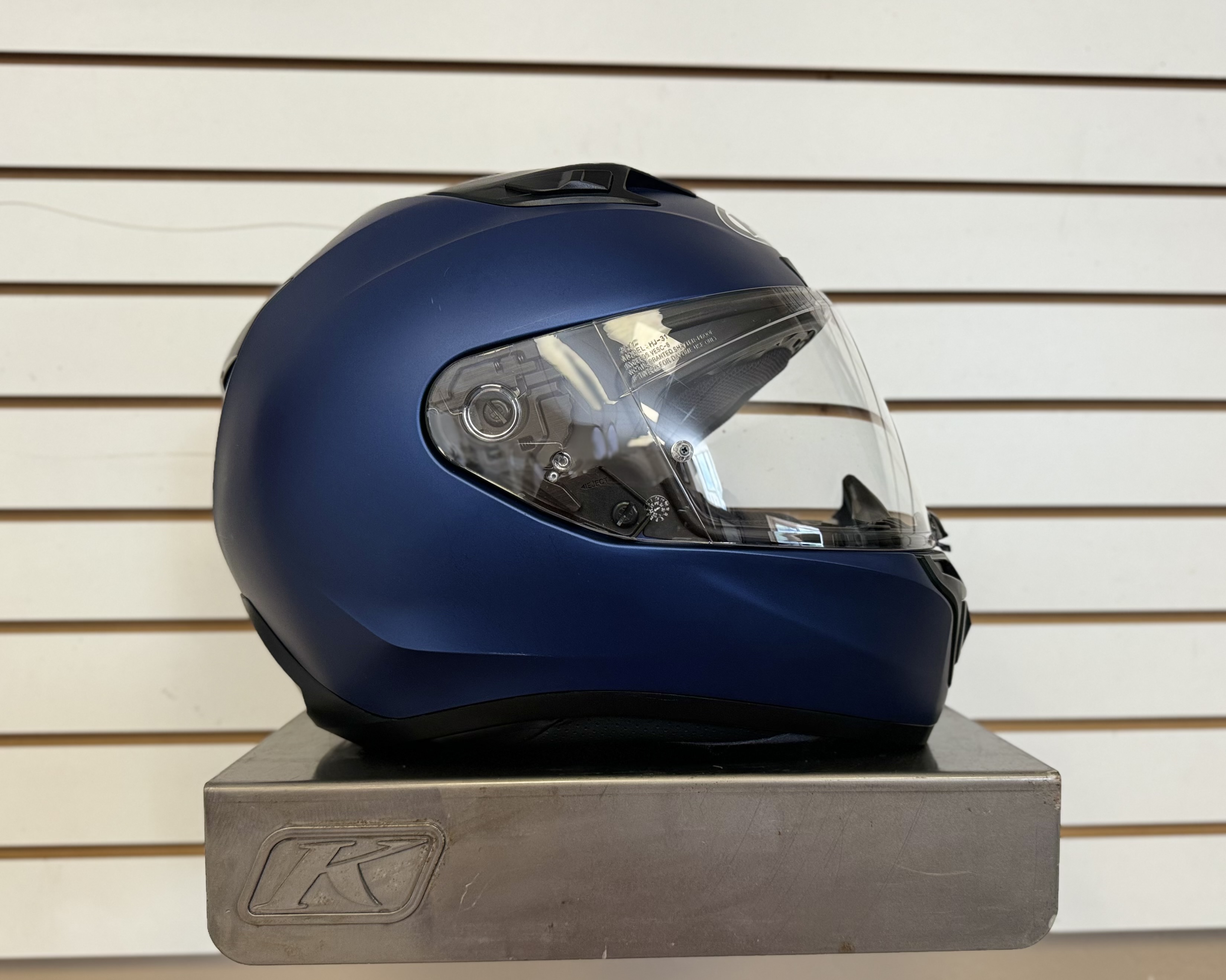 HJC i 10 MOTORCYCLE HELMET (METALLIC BLUE) (X-SMALL) - USED