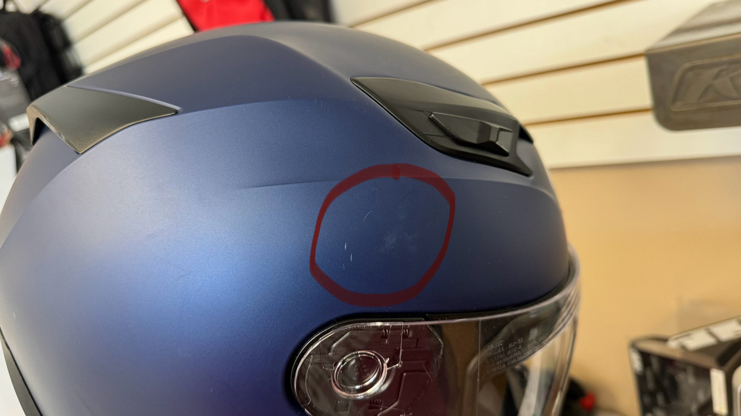 HJC i 10 MOTORCYCLE HELMET (METALLIC BLUE) (X-SMALL) - USED