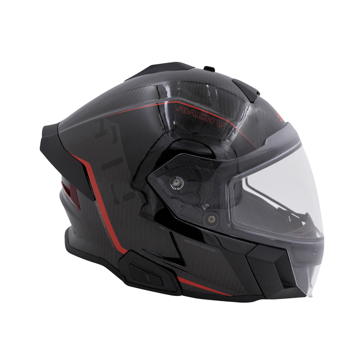 509 Mach V Carbon Commander Helmet - Burner Red