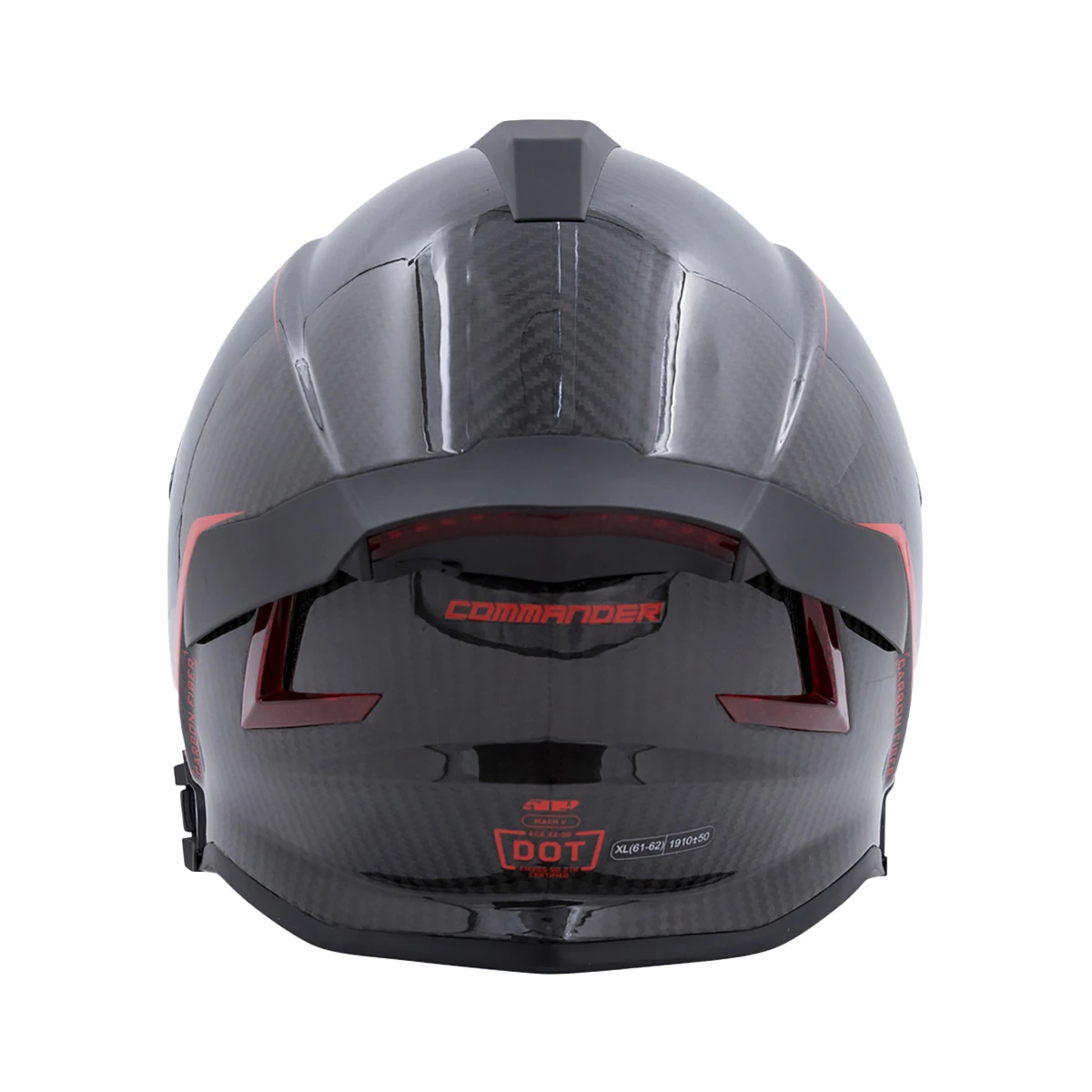509 Mach V Carbon Commander Helmet - Burner Red