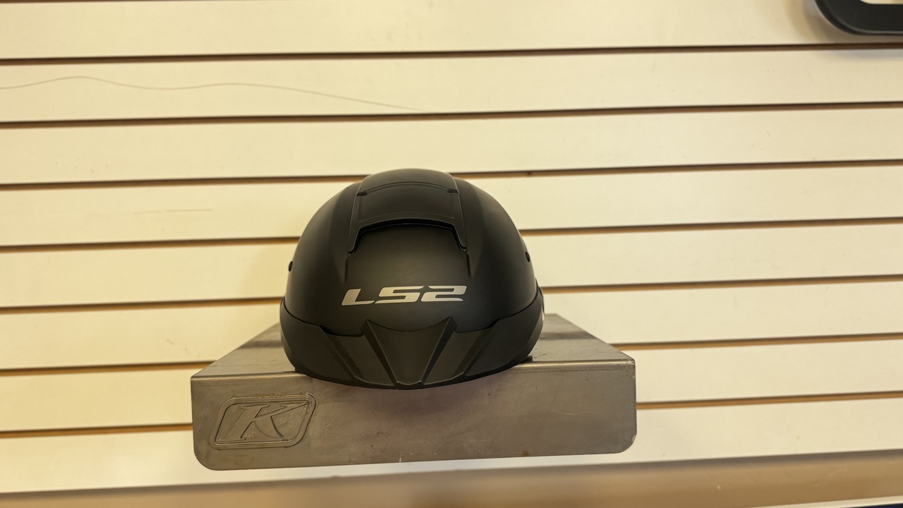 LS2 REBELLION SOLID HALF MOTORCYCLE HELMET W/ SUNSHIELD (MATTE BLACK) (X-LARGE) - DISPLAY MODEL