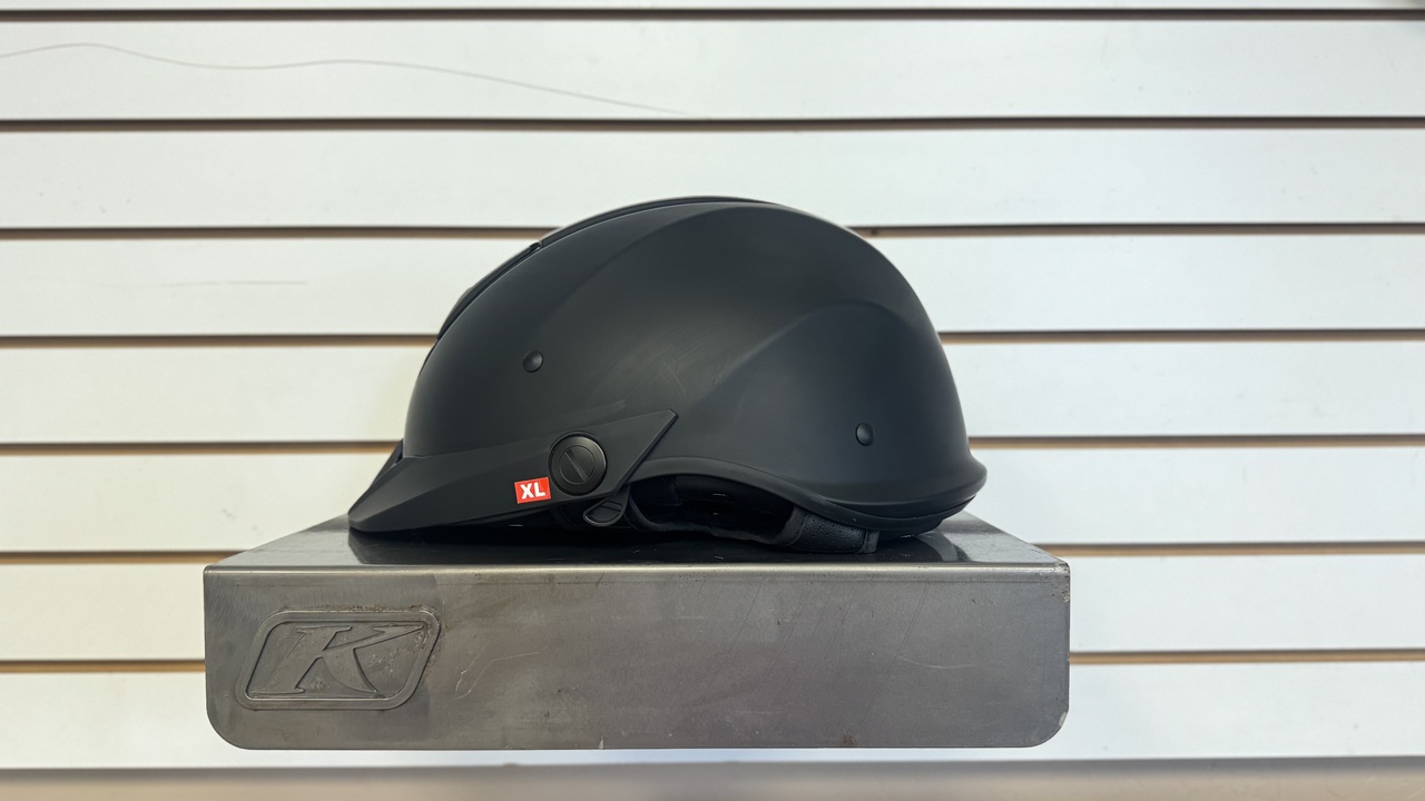 LS2 REBELLION SOLID HALF MOTORCYCLE HELMET W/ SUNSHIELD (MATTE BLACK) (X-LARGE) - DISPLAY MODEL