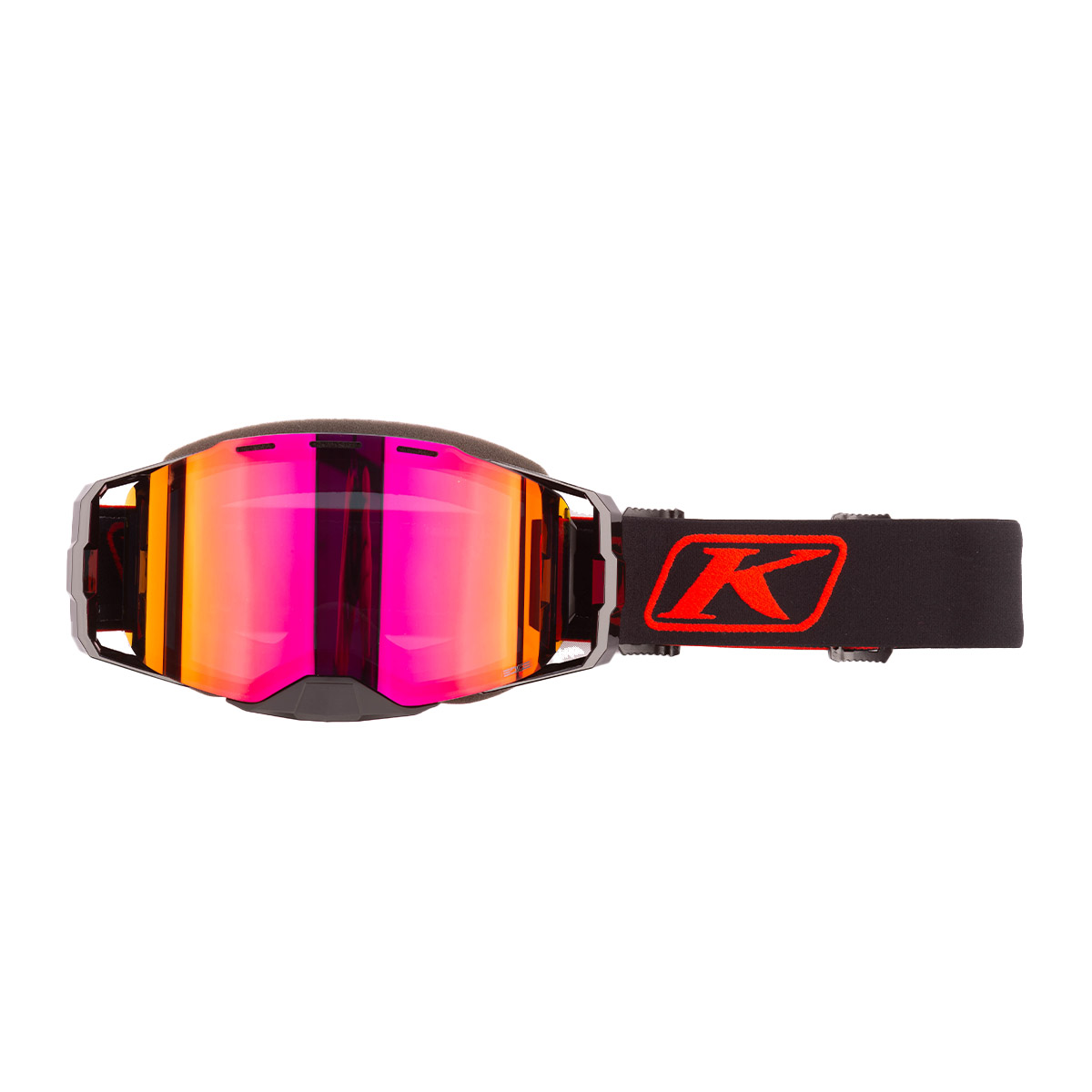 Klim Edge Goggle - Focus Black Fiery Red (Dark Smoke Tint / Red Mirror) [Non-Current]