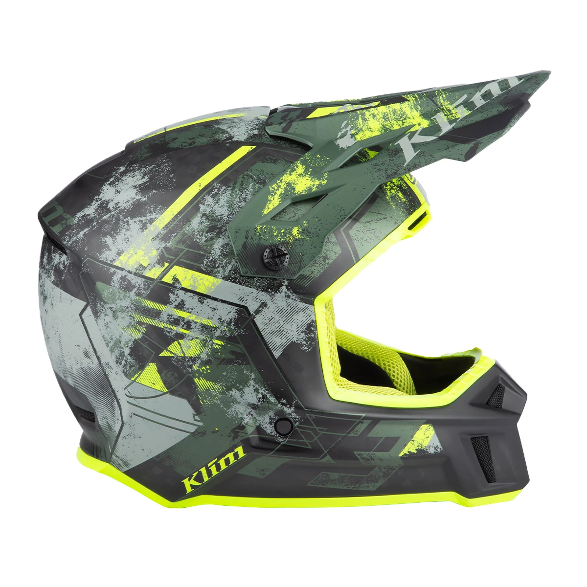 Klim F3 Carbon Helmet (ECE) - Unruly Kombu Green/Hi-Vis