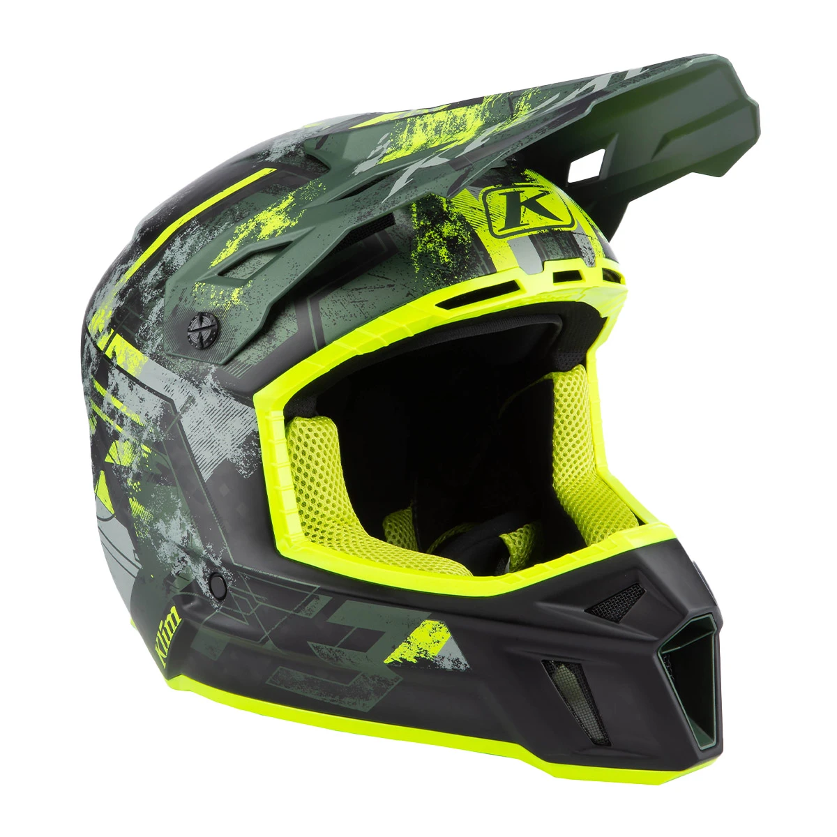 Klim F3 Carbon Helmet (ECE) - Unruly Kombu Green/Hi-Vis