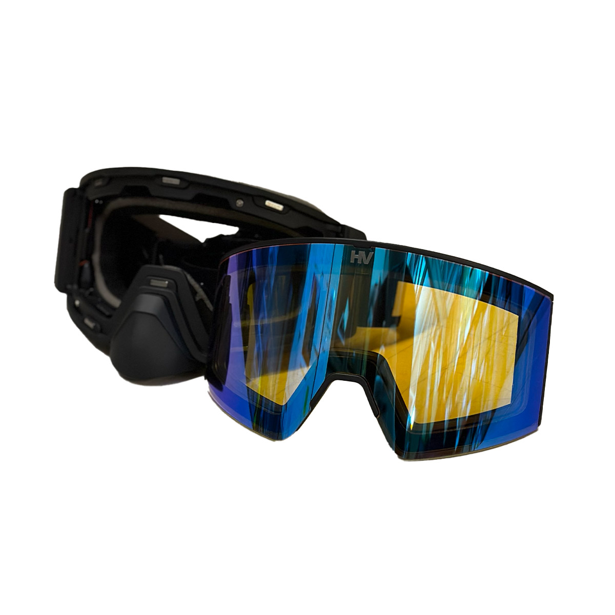 HeatVue HeatWave Heated Goggle - Black (Revo Blue/Yellow Tint)