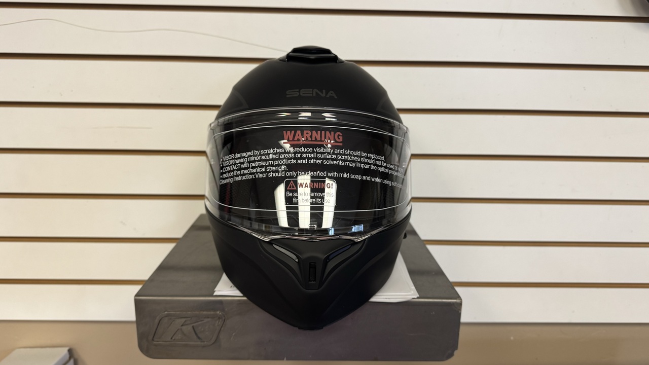 SENA OUTRUSH R MATTE BLACK BLUETOOTH MOTORCYCLE HELMET (XL) - DISPLAY MODEL