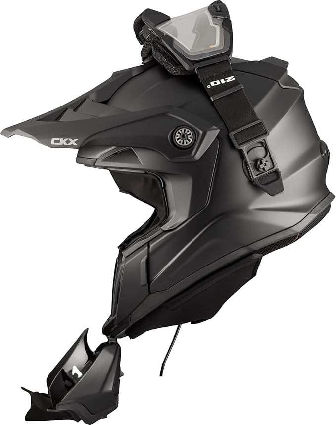 CKX Titan Original Electric Helmet Goggle Combo- Solid Matte Black