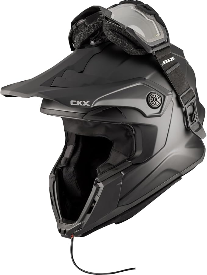 CKX Titan Original Electric Helmet Goggle Combo- Solid Matte Black