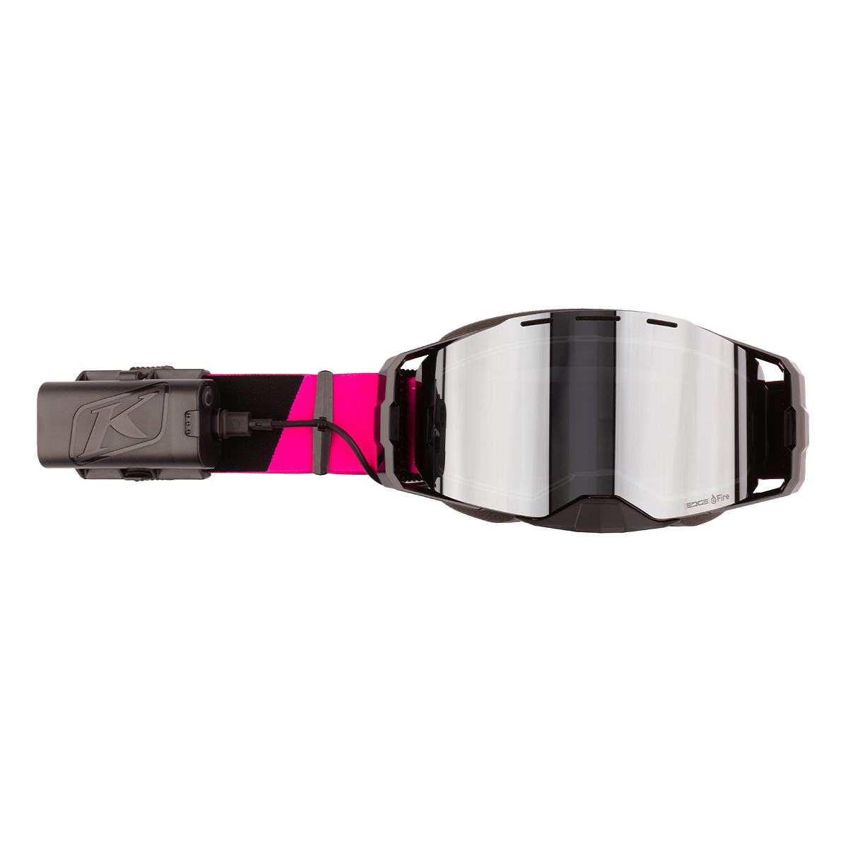 Klim Edge eFire Heated Goggle - Slope Pink Glo (Dark Smoke Tint / Silver Mirror)
