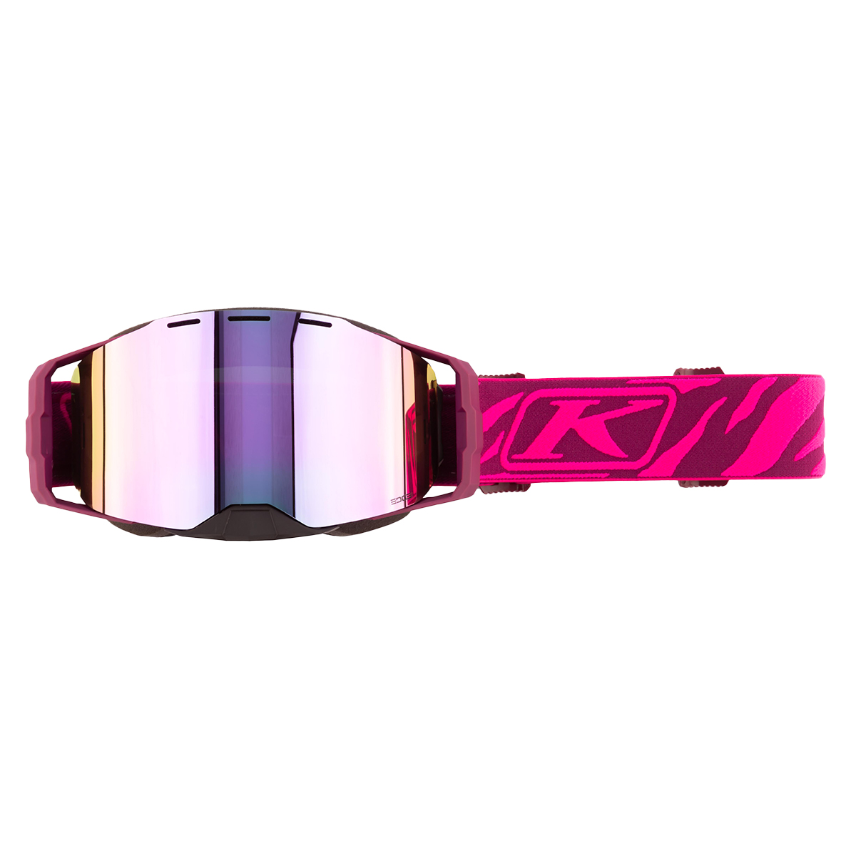 Klim Edge Goggle - Zebra Pink Glo (Dark Smoke Tint / Pink Mirror