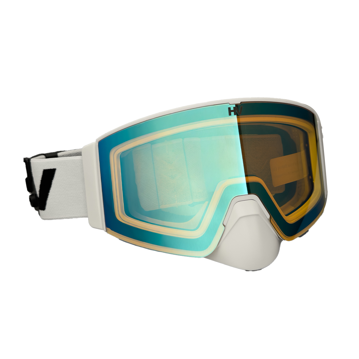 HeatVue HeatWave Heated Goggle - White (Revo Blue/Yellow Tint)