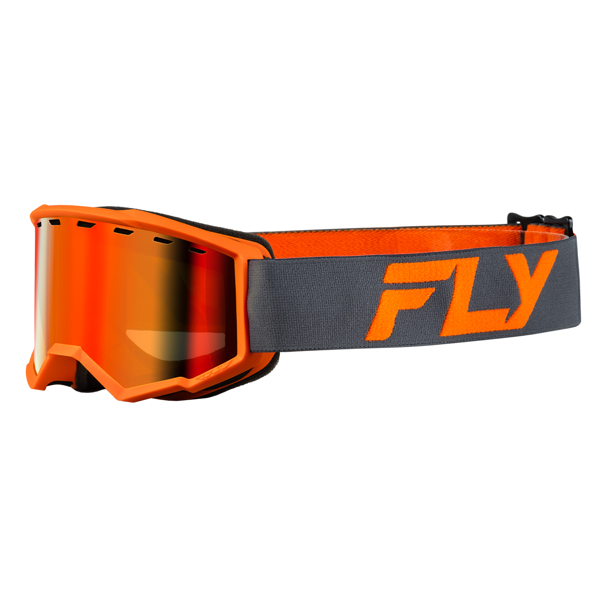 FLY Racing Youth Focus Snow Goggle - Charcoal / Orange (Amber Tint / Red Mirror)
