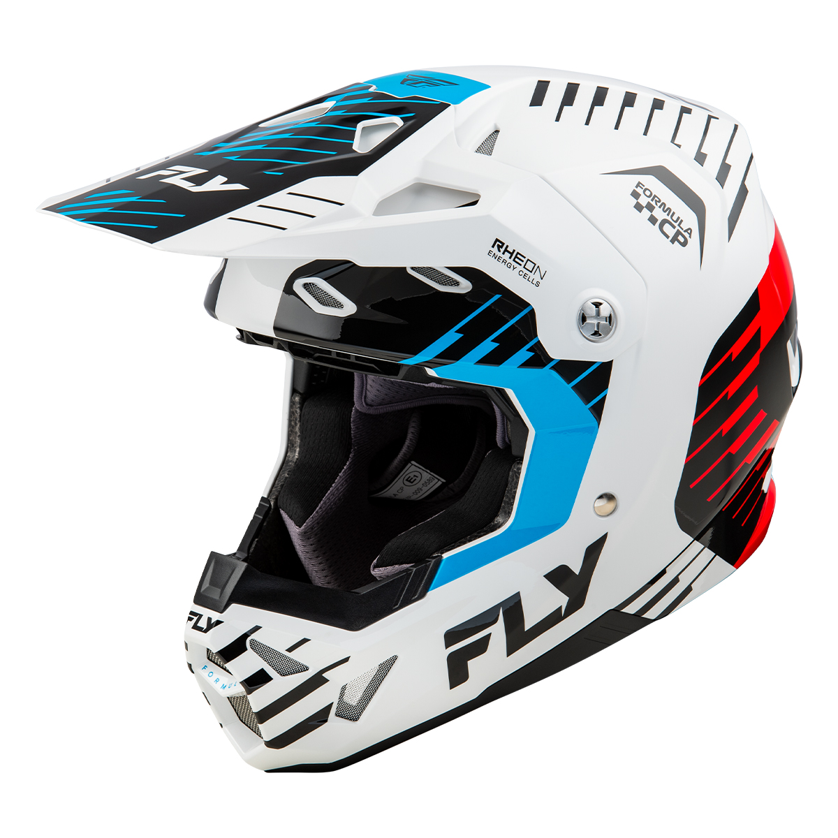 FLY Racing Formula CP Slice Helmet - White / Red / Cyan