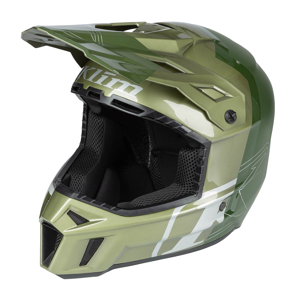 Klim F3 Carbon Pro Off-Road Helmet (ECE) - Gloss Rifle Green / Oil